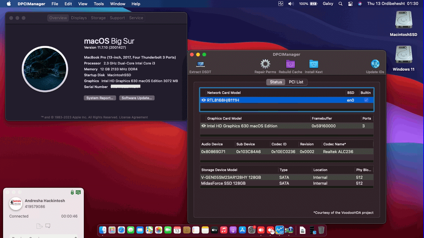 HP 15 DA0030TU [KabyLake   Intel HD 620 + PS2 SMBUS]   OpenCore 1